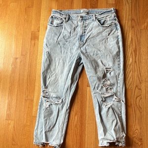 A&F distressed Mom Jeans. Curve Love.